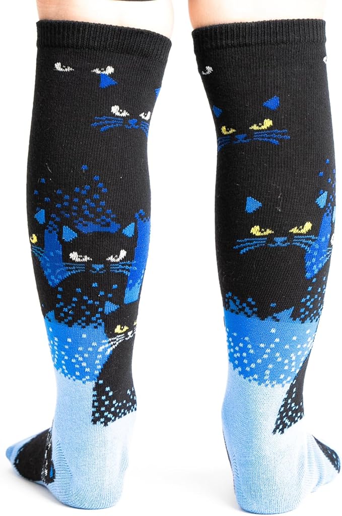 cats in the dark kids knee high socks