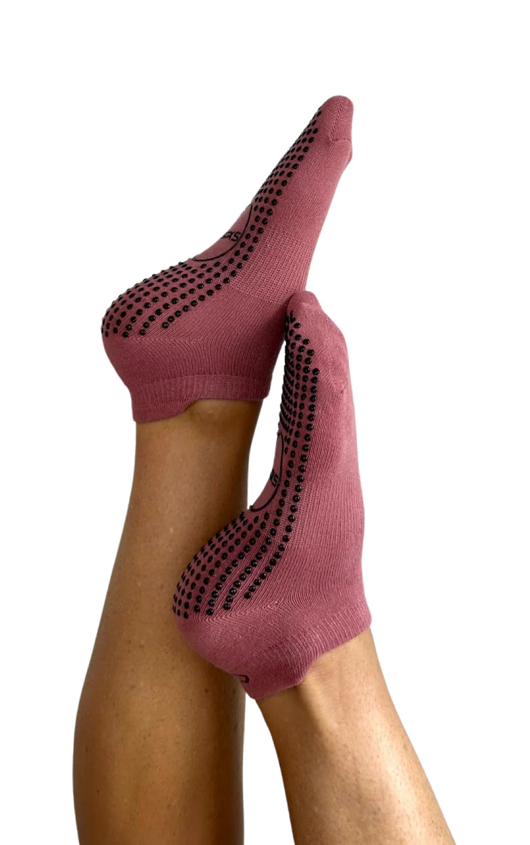 Baiame Dreaming Ankle Grip Socks in Dust Pink - The Sockery