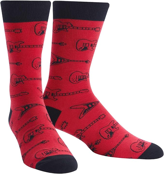 red socks with electric guitars