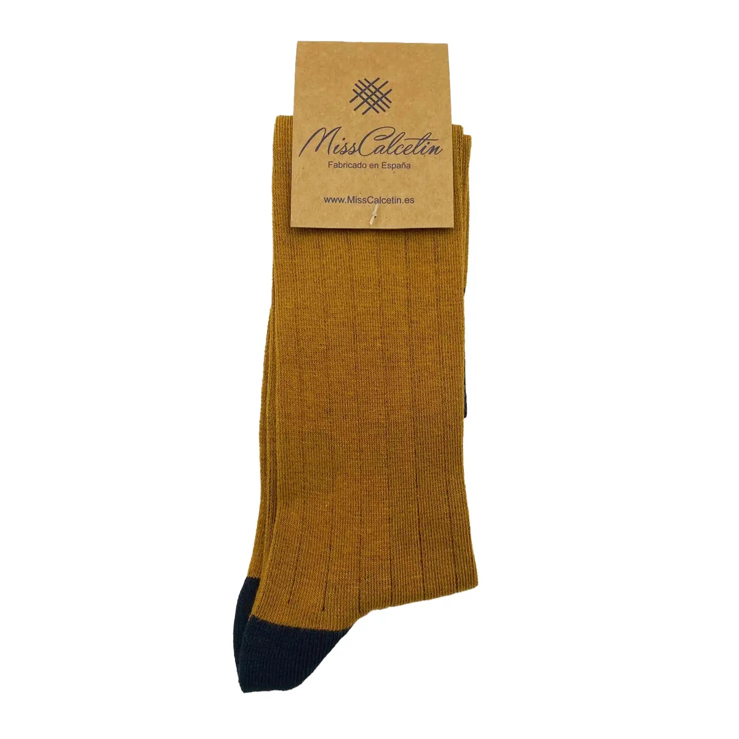 Ribbed Knee High Sock in Mustard - The Sockery