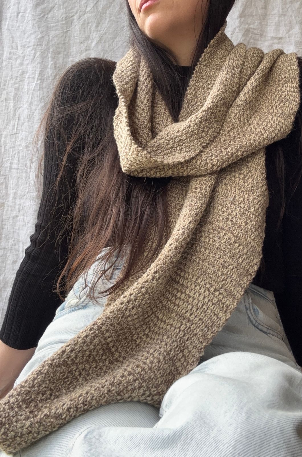 Aria Scarf Alpaca and Merino Wool in Cinnamon