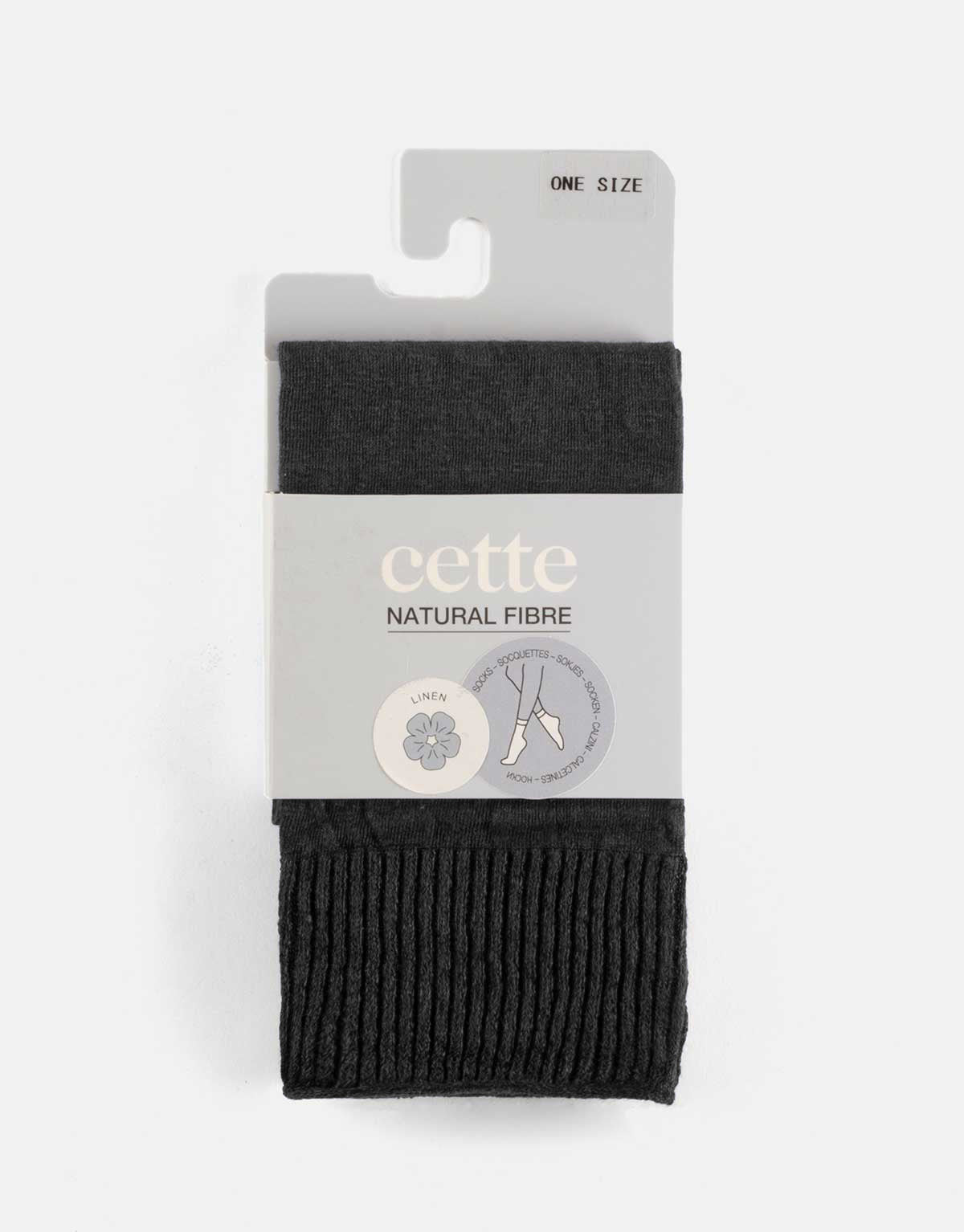 linen socks in black - The Sockery