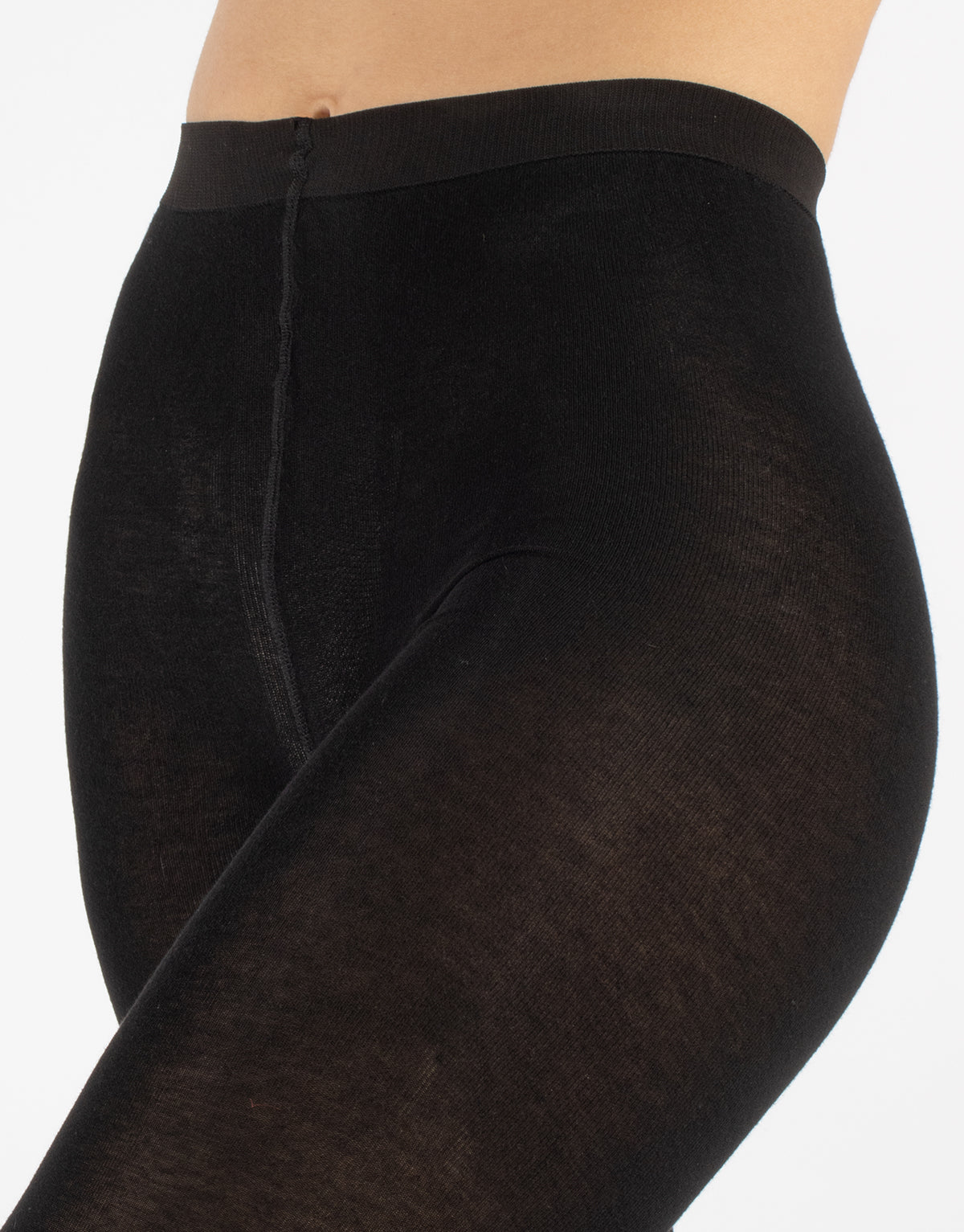 black cashmere tights on model - The Sockery
