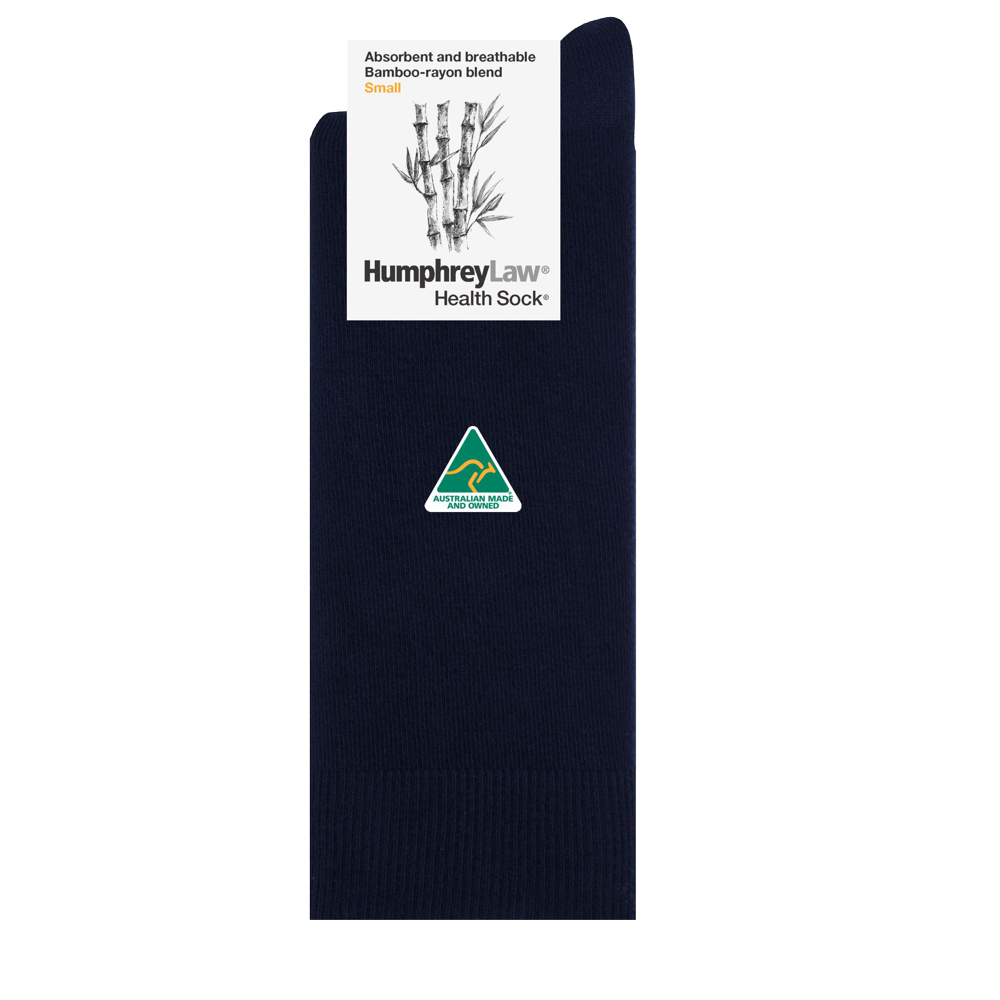 Soft Bamboo- Rayon Blend Low Pressure Crew Sock in Black