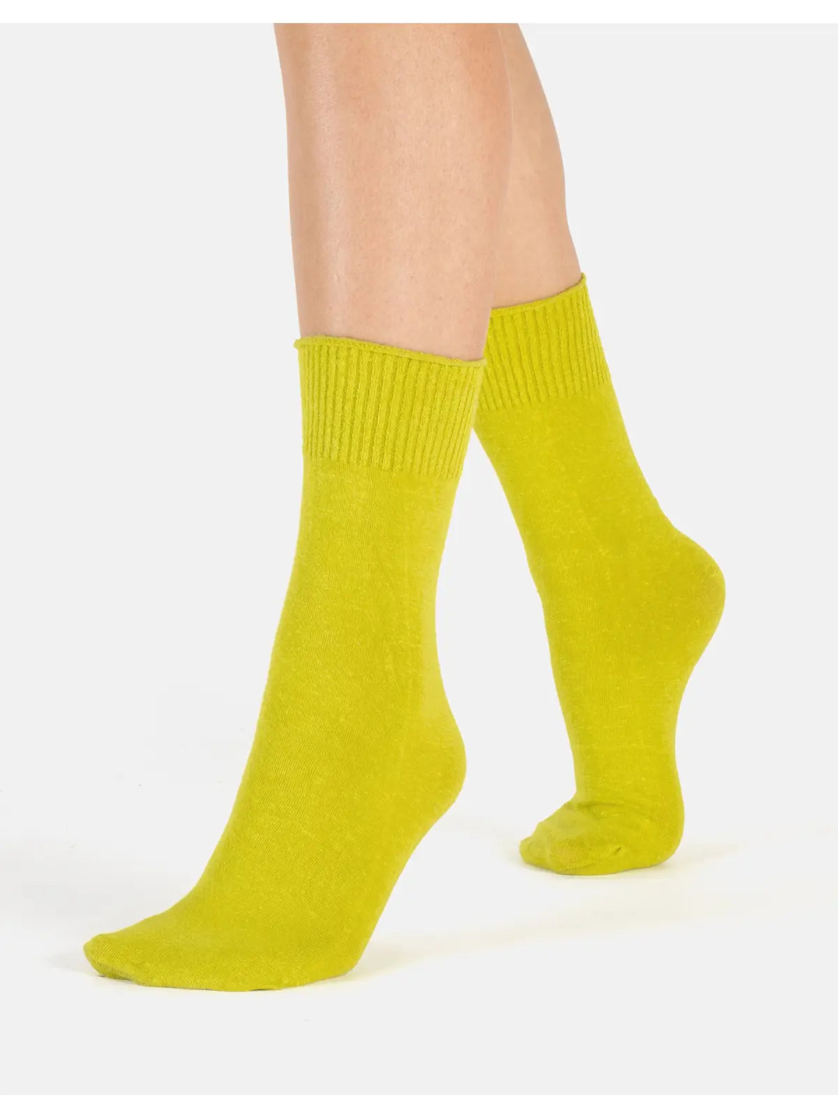 Linen Women's Quarter Socks in Citronelle