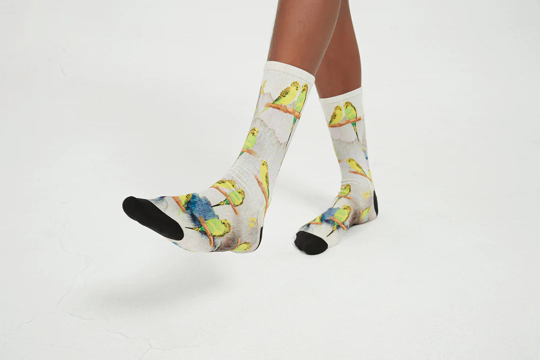 Budgie Bamboo Crew Socks - The Sockery