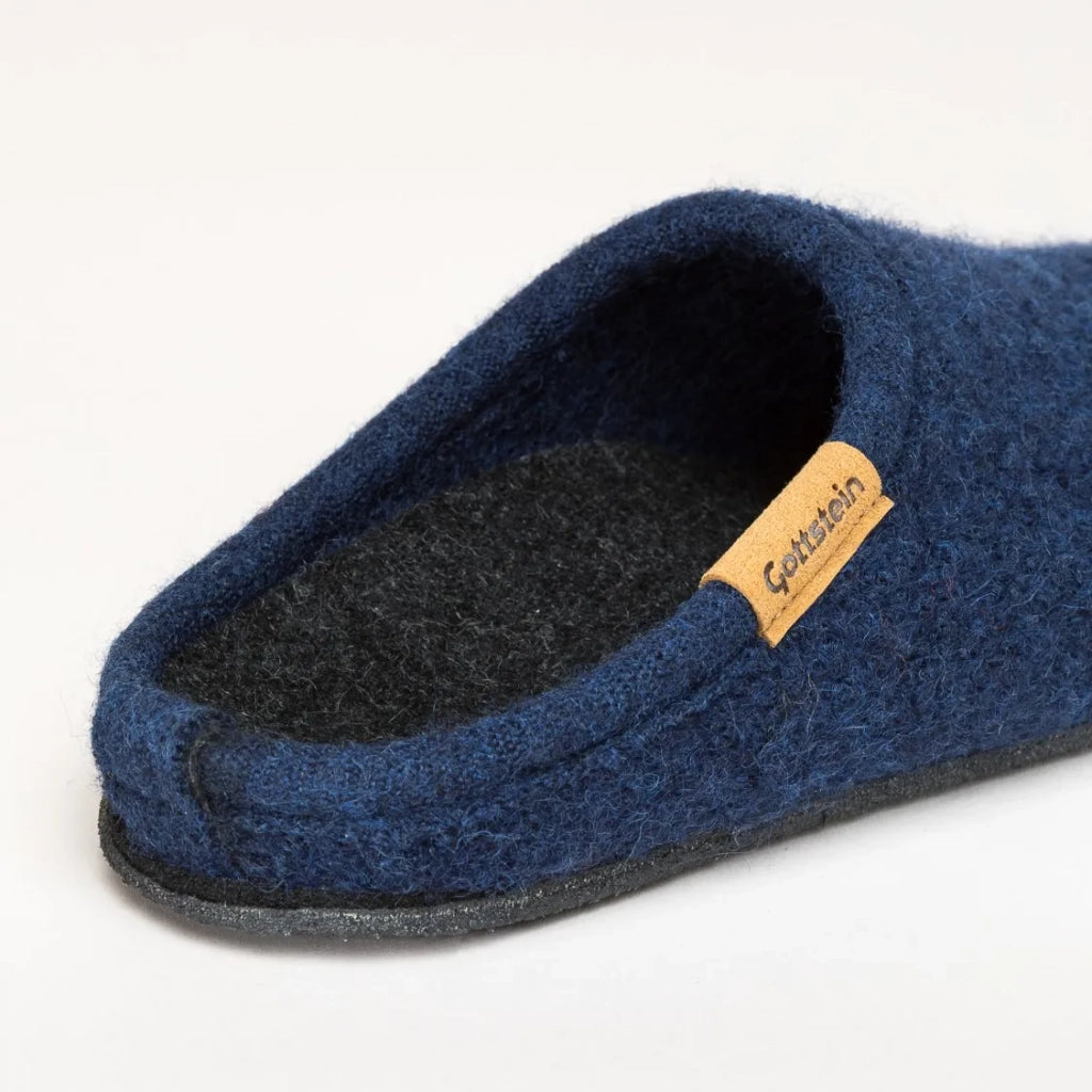 Wool Felt Slippers Alpine Comfort in Ink Blue - The Sockery
