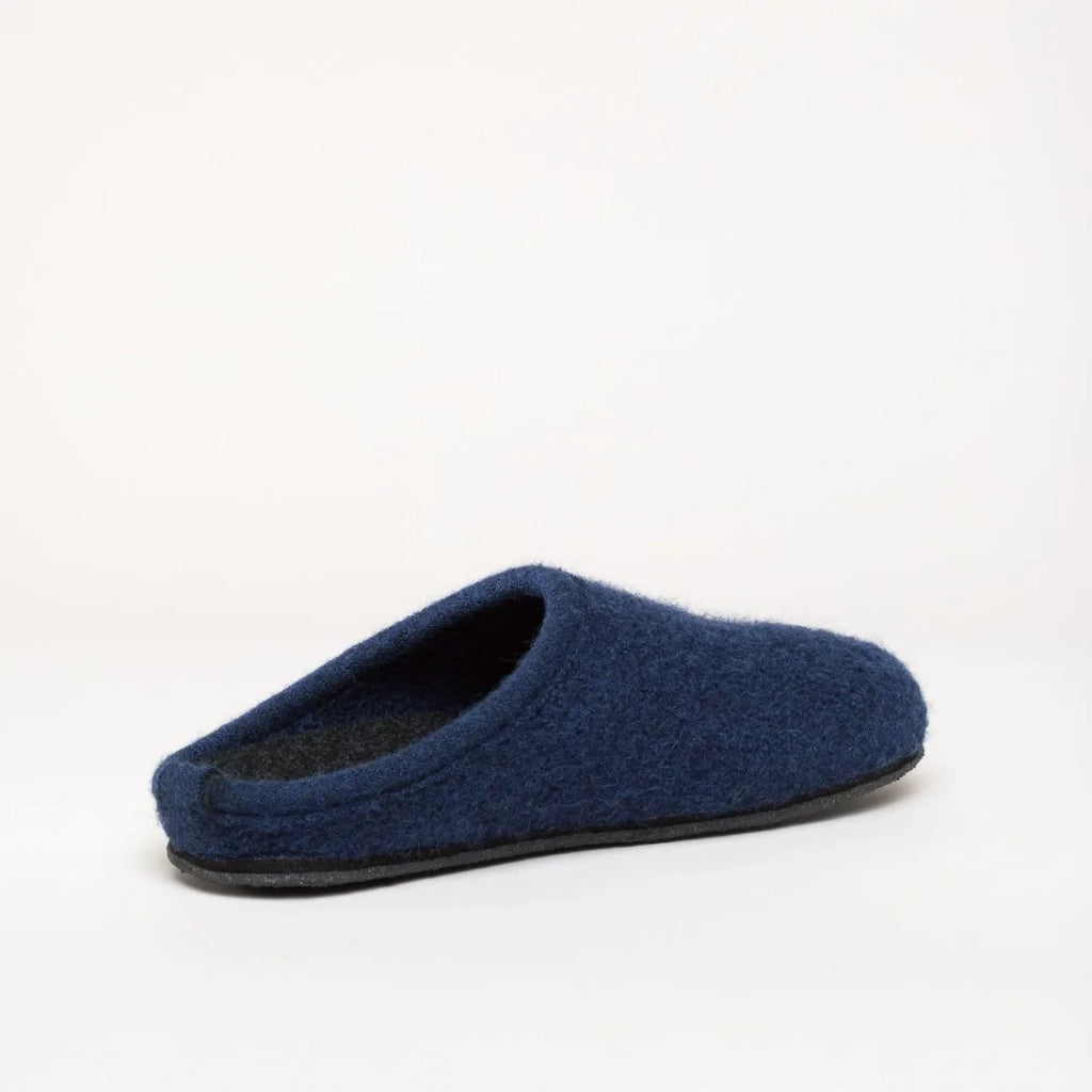 Wool Felt Slippers Alpine Comfort in Ink Blue - The Sockery