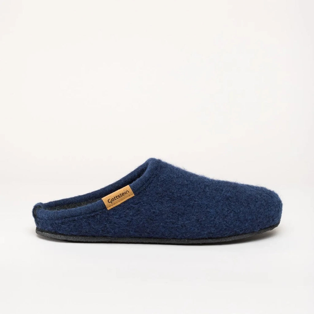 Wool Felt Slippers Alpine Comfort in Ink Blue - The Sockery
