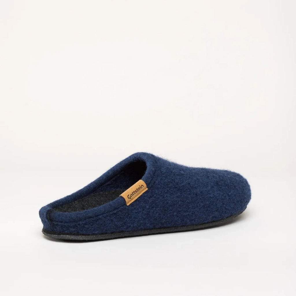 Wool Felt Slippers Alpine Comfort in Ink Blue - The Sockery