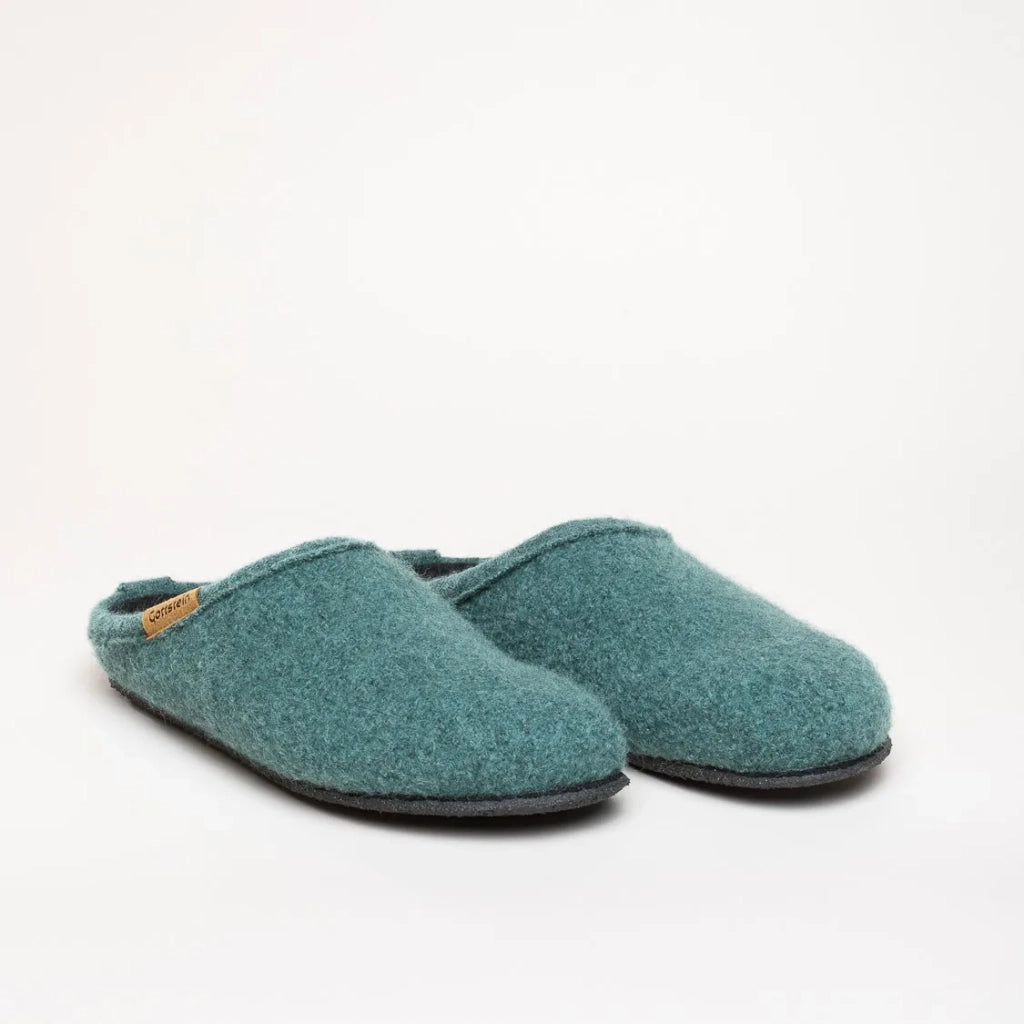 Wool Felt Slippers Alpine Comfort in Ocean Green