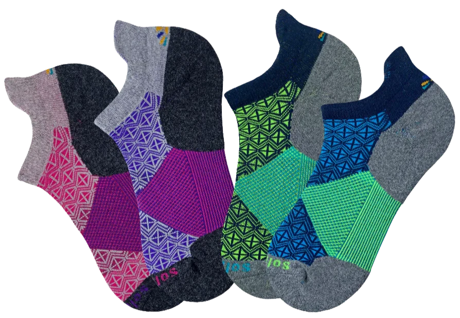 Grape Recycled Wool Performance Ankle Socks - 2 Pk - The Sockery