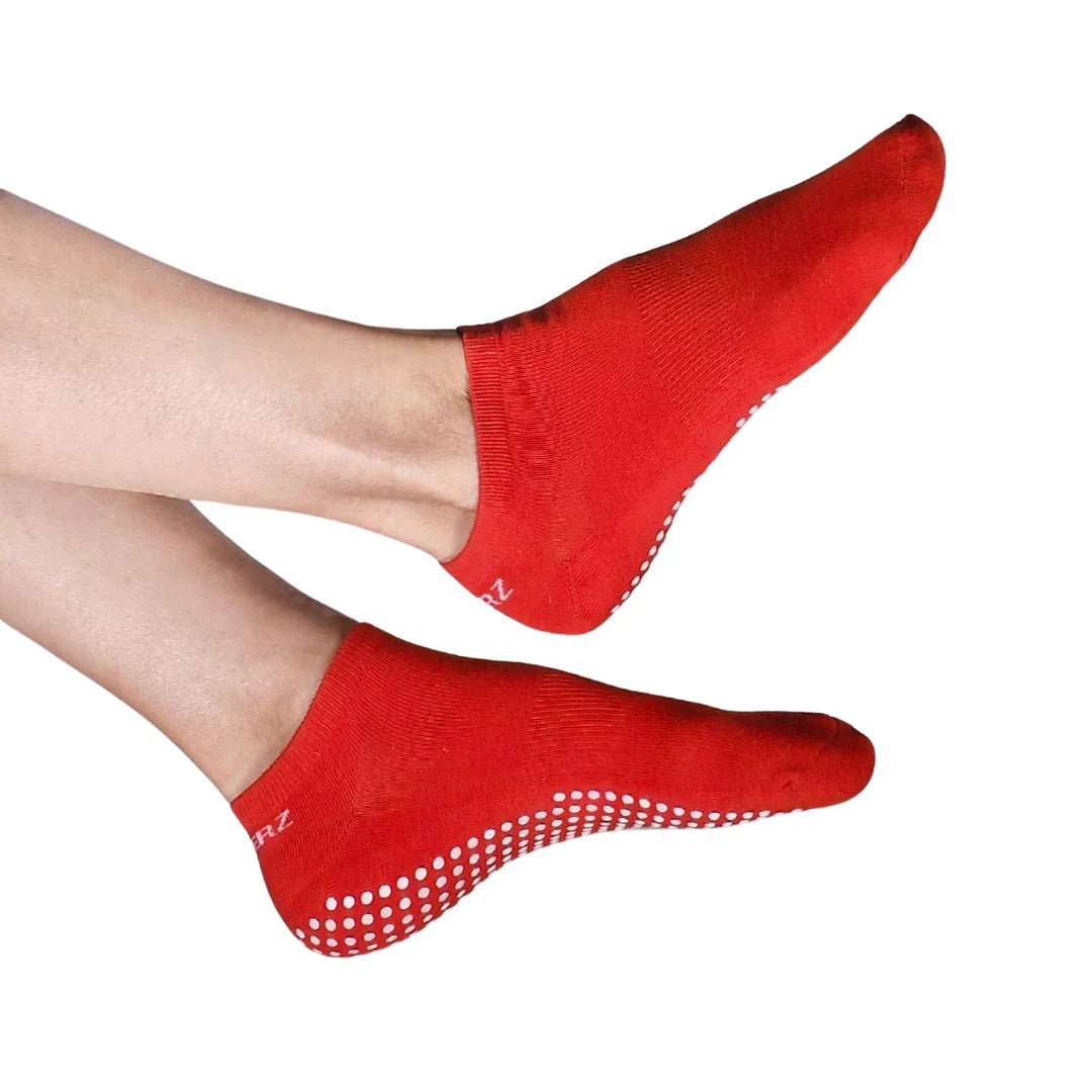 Non Slip Ankle Socks in Red