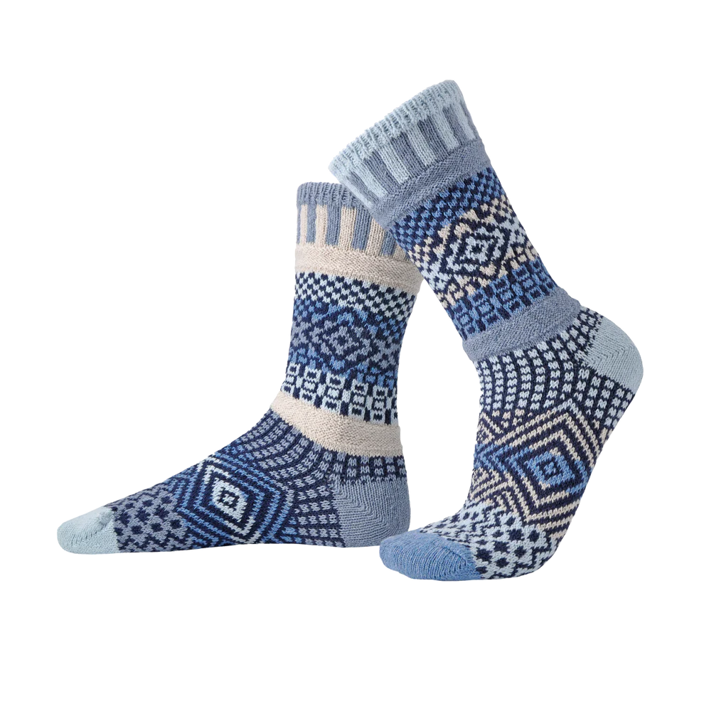 Azure Recycled Cotton Crew Socks