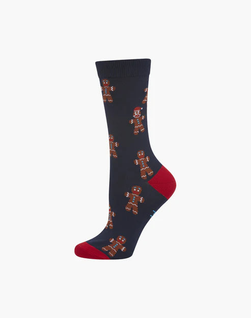 Gingerbread Man Women's Bamboo Crew Socks - The Sockery