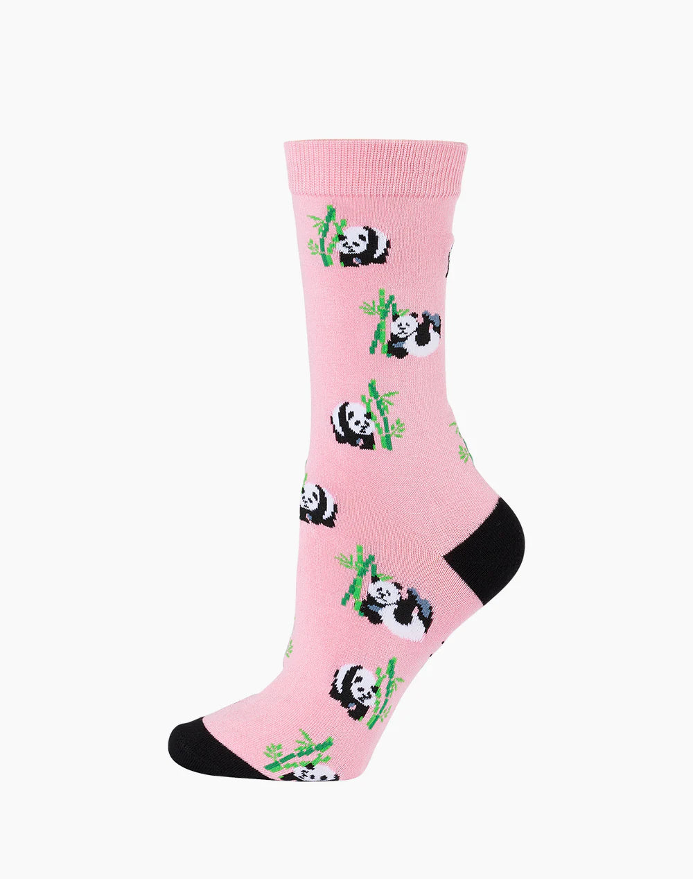 Panda on Pink Women's Bamboo Crew Socks - The Sockery