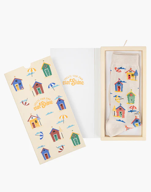 Beach Houses Women's Sock Card - The Sockery