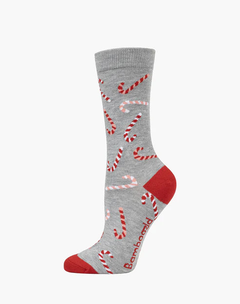 Candy Canes Women's Bamboo Crew Socks - The Sockery