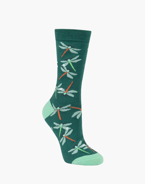 Dragonfly Women's Bamboo Crew Socks - The Sockery