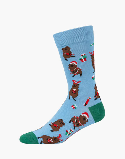 Festive Quokka Men's Bamboo Crew Socks - The Sockery