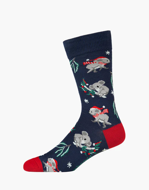 Chrissy Gumleaf Koala Men's Bamboo Crew Socks - The Sockery