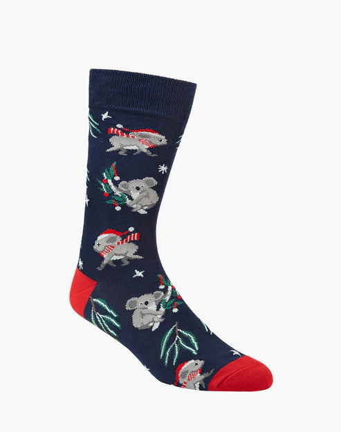 Chrissy Gumleaf Koala Men's Bamboo Crew Socks - The Sockery