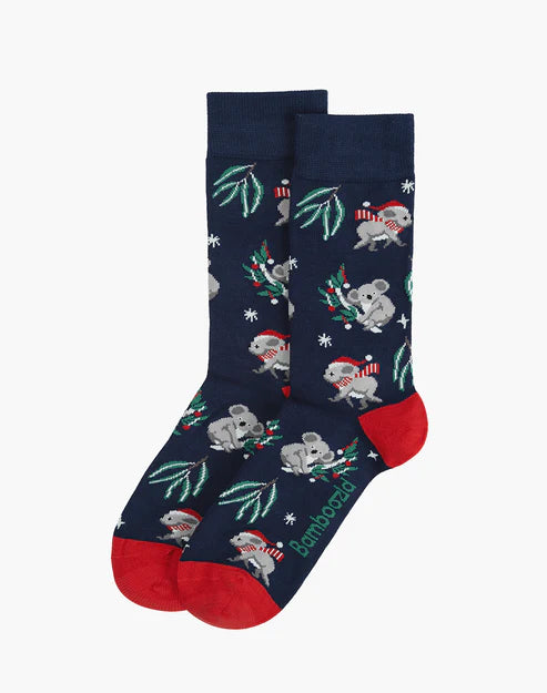 Men's Chrissy Gumleaf Koala Holidays Sock Card