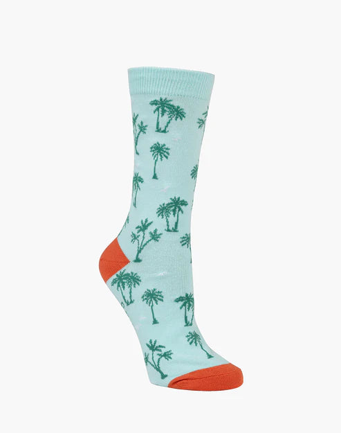 Palm Trees Women's Bamboo Crew Socks - The Sockery