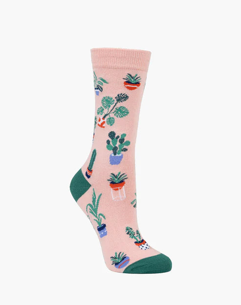 Pot Plants Women's Bamboo Crew Socks - The Sockery