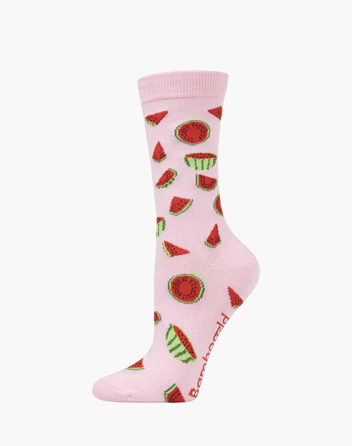 Watermelon Women's Bamboo Crew Socks