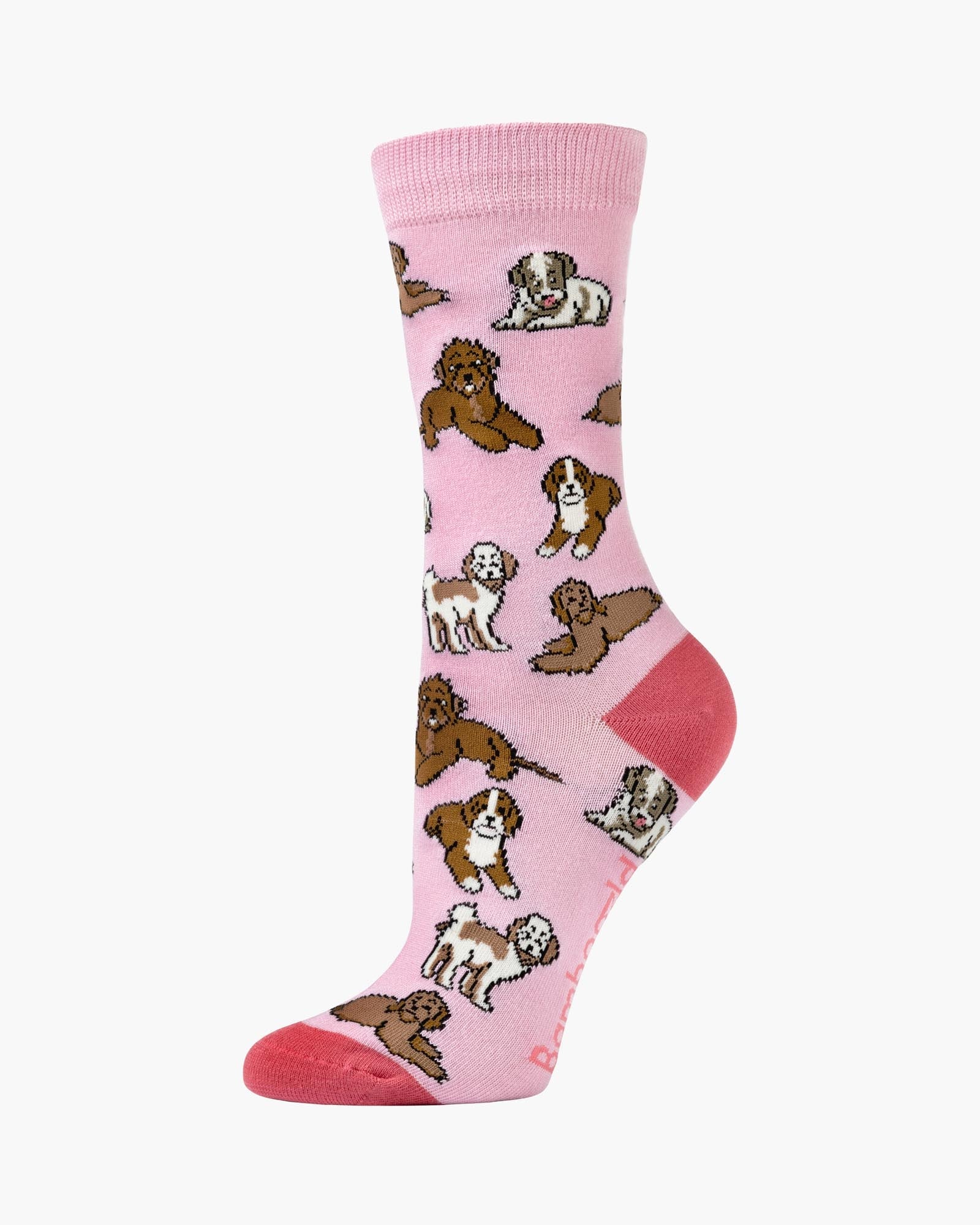 Cavoodles on Pink Women's Bamboo Crew Socks