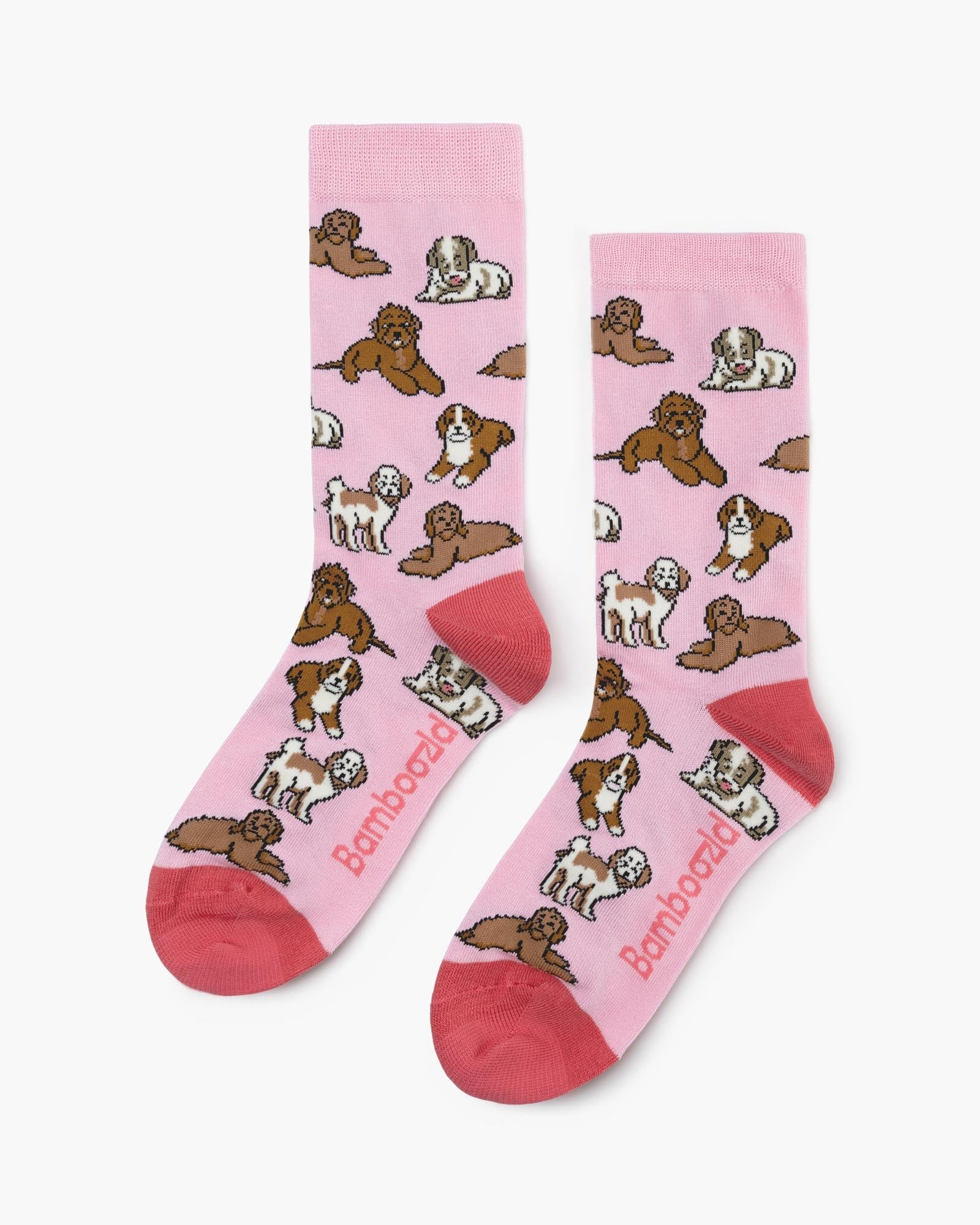 Cavoodles on Pink Women's Bamboo Crew Socks
