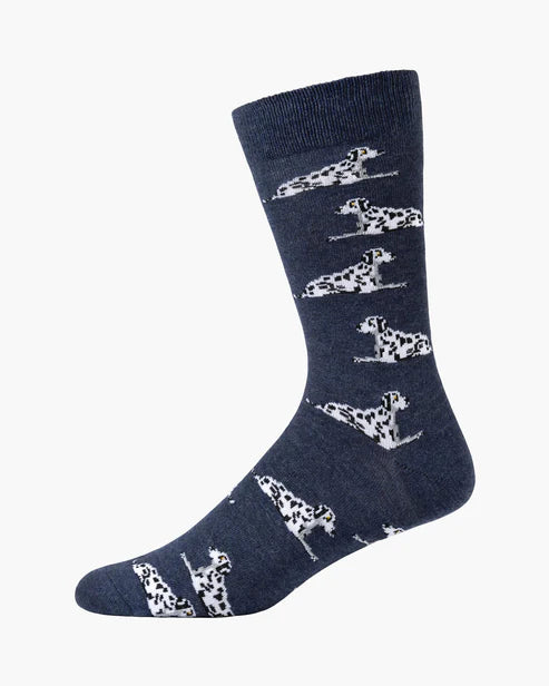 Dalmations on a Blue Men's Crew Sock