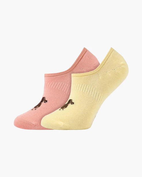 Dash Pups Women's No Show Bamboo Socks - 2 Pack