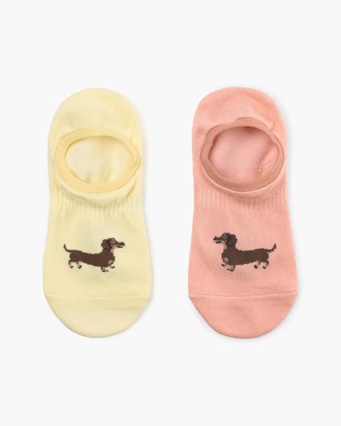 Dash Pups Women's No Show Bamboo Socks - 2 Pack