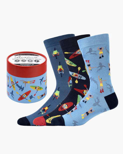 Tri Sports Men's Crew Socks - Gift Can 3 Pack