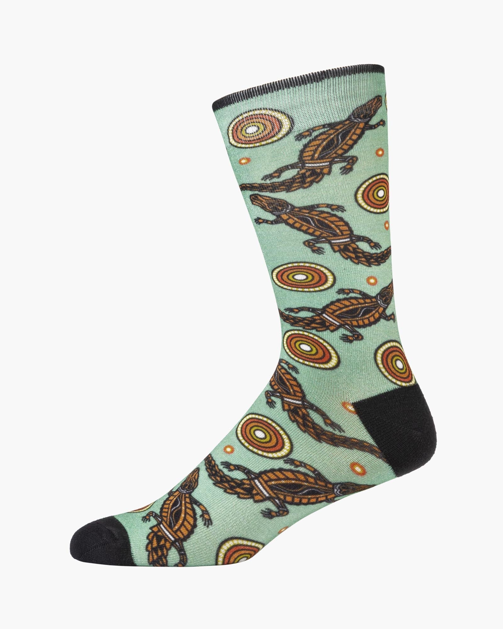 Native Australian Crocodile Men's Printed Bamboo Socks - The Sockery