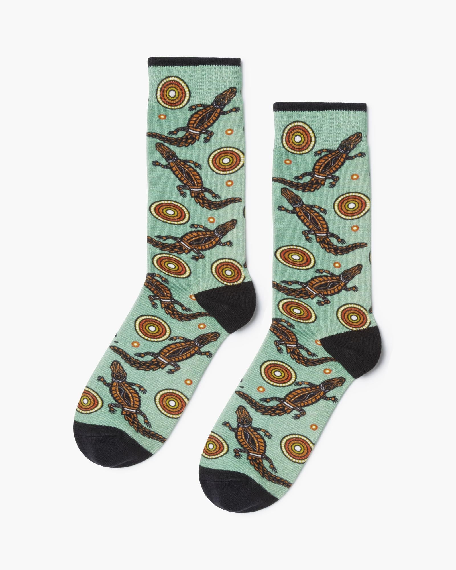 Native Australian Crocodile Men's Printed Bamboo Socks