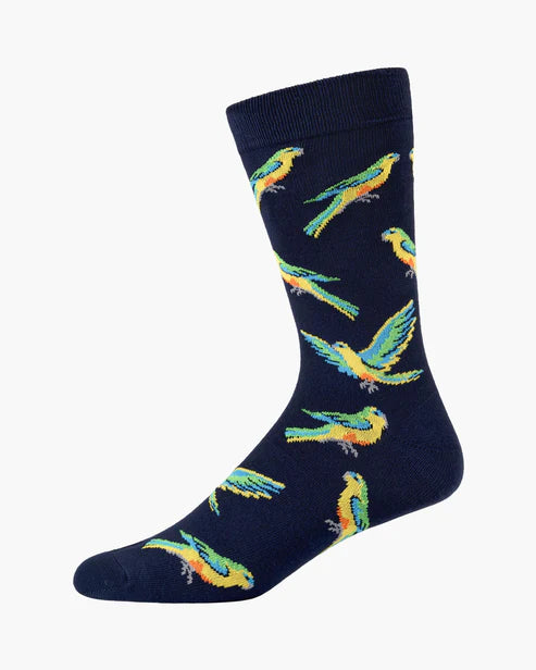 Orange Bellied Parrot Men's Bamboo Socks