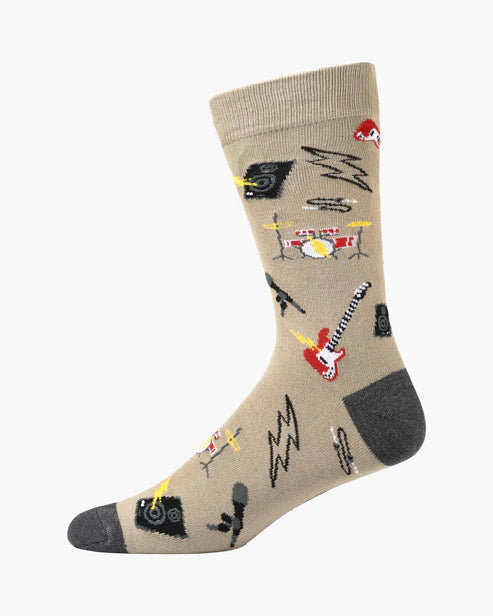 Rock Band Men's Bamboo Crew Socks