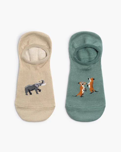 Safari Men's No Show Socks - 2 Pack