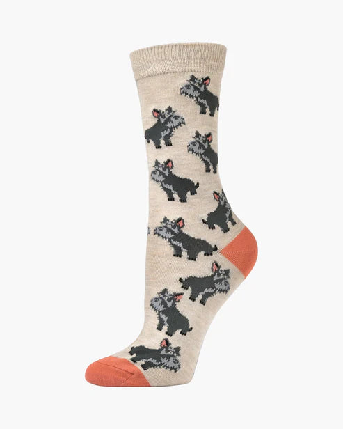 Scottie Dogs Women's Bamboo Crew Socks