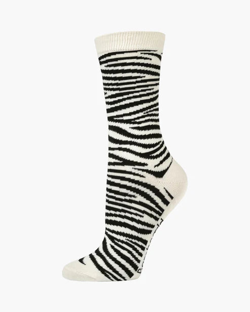 Zebra Stripes Women's Bamboo Crew Socks