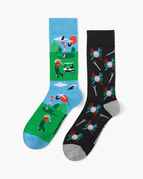 Born to Bogey! Men's Crew Socks - Gift Box 2 Pack