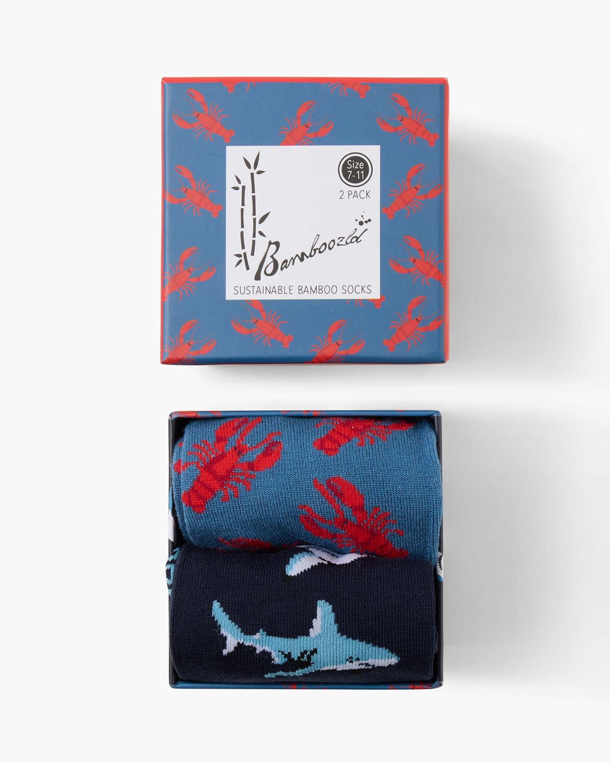 Claws and Jaws Men's Crew Socks - Gift Box 2 Pack