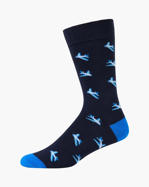 Jet Setter Men's Bamboo Comfort Cuff Crew Socks
