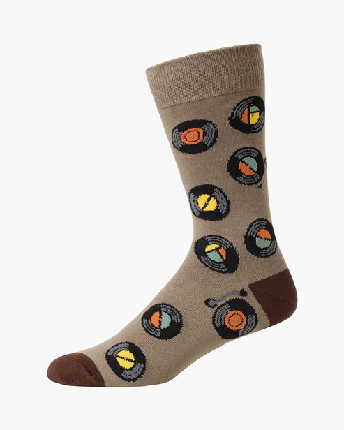 Spin it Vinyl Men's Bamboo Crew Socks