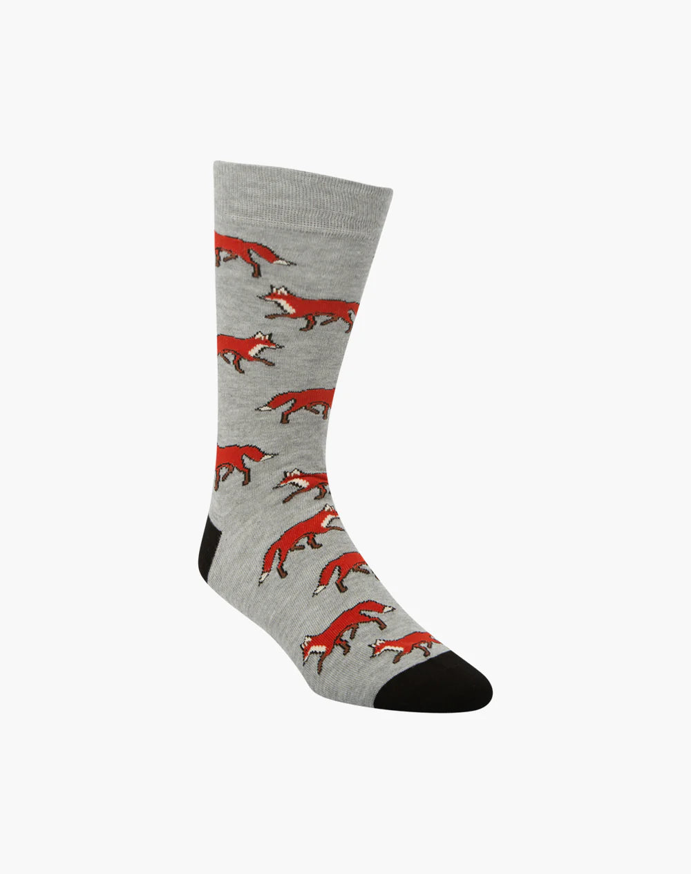 The Fox Men's Bamboo Crew Socks in Grey - The Sockery