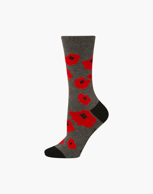 Poppies Women's Bamboo Crew Socks