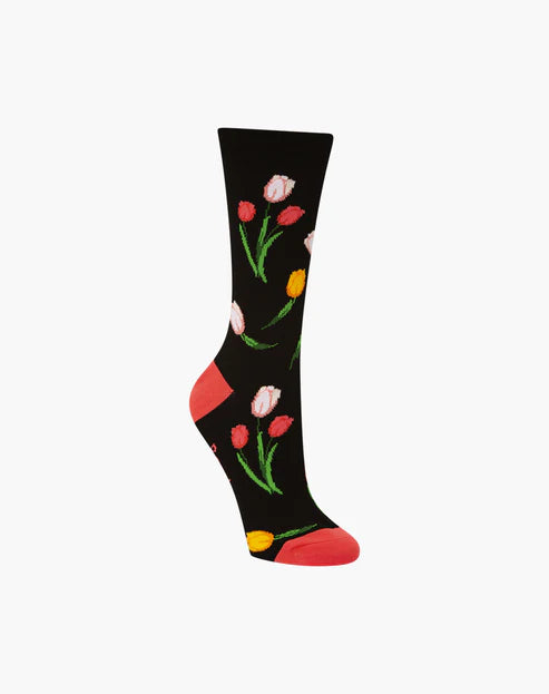 Tulips Women's Bamboo Crew Socks